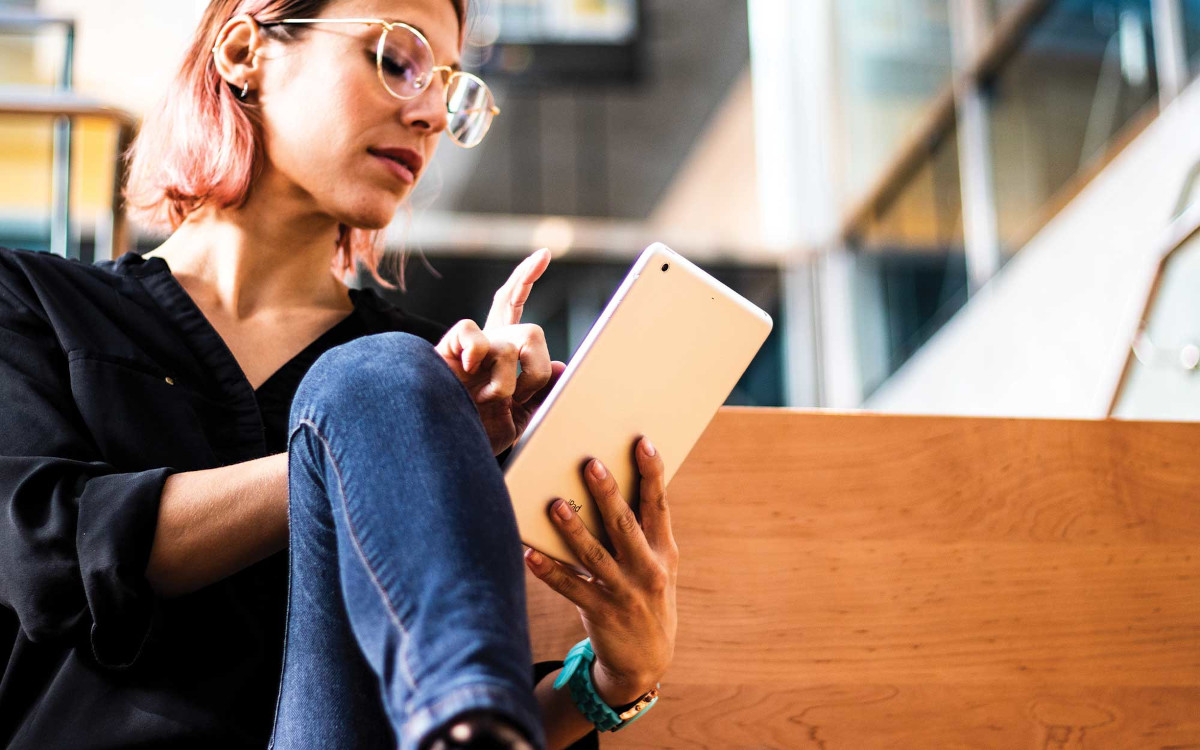 Woman working on computer
